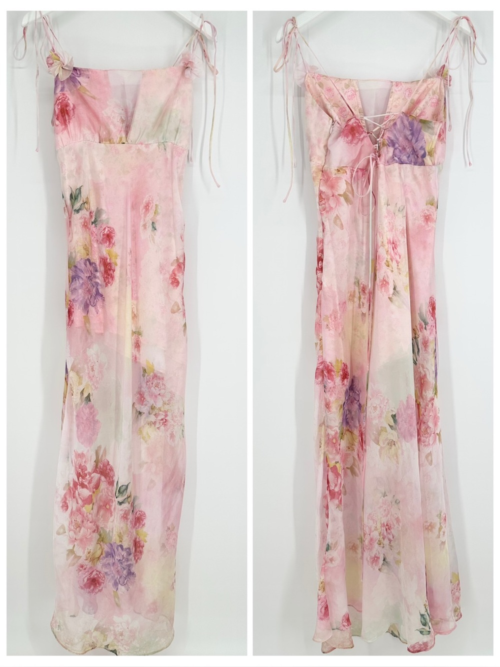 For Love & Lemons Lisa Floral Organza Maxi Dress